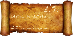 Lévi Terézia névjegykártya